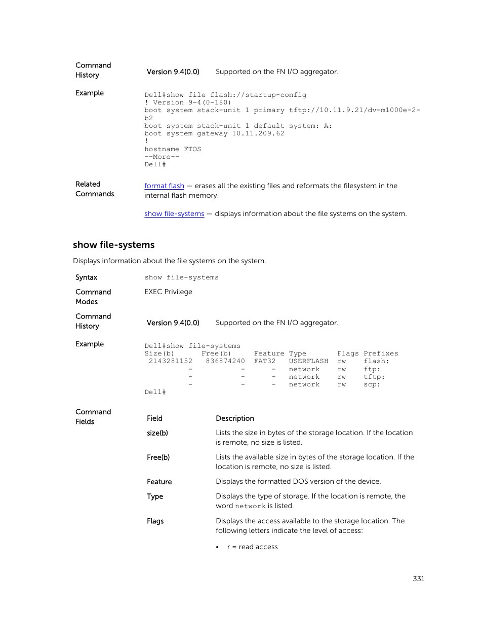 Show file-systems | Dell PowerEdge FX2/FX2s User Manual | Page 331 / 462