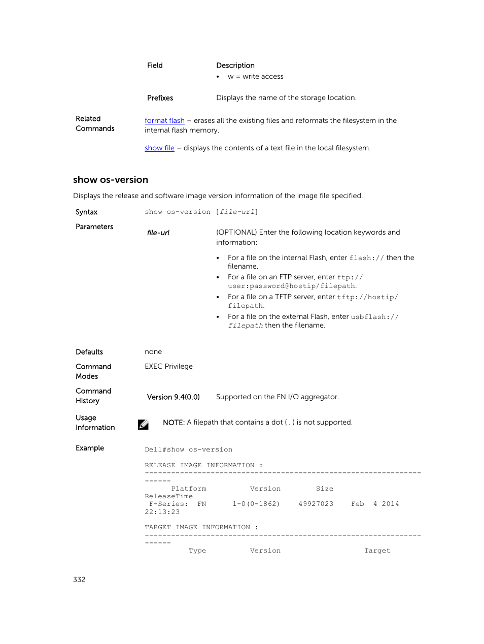 Show os-version | Dell PowerEdge FX2/FX2s User Manual | Page 332 / 462