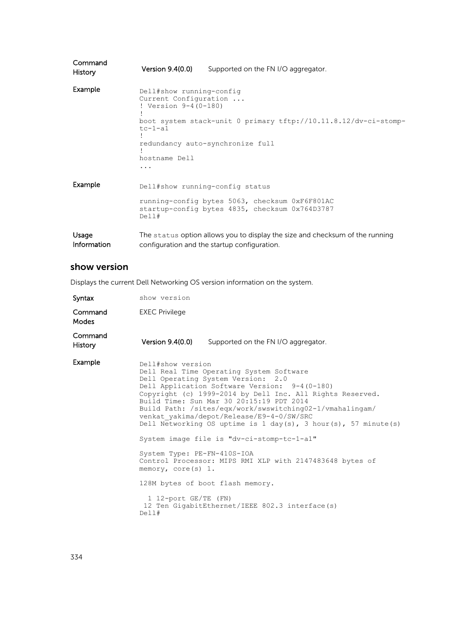 Show version | Dell PowerEdge FX2/FX2s User Manual | Page 334 / 462