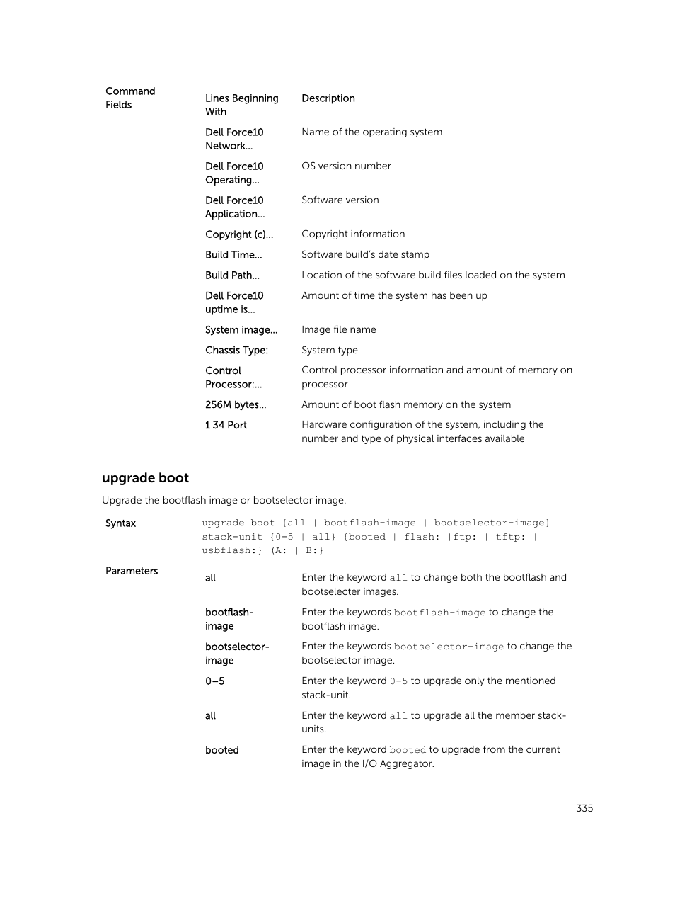Upgrade boot | Dell PowerEdge FX2/FX2s User Manual | Page 335 / 462