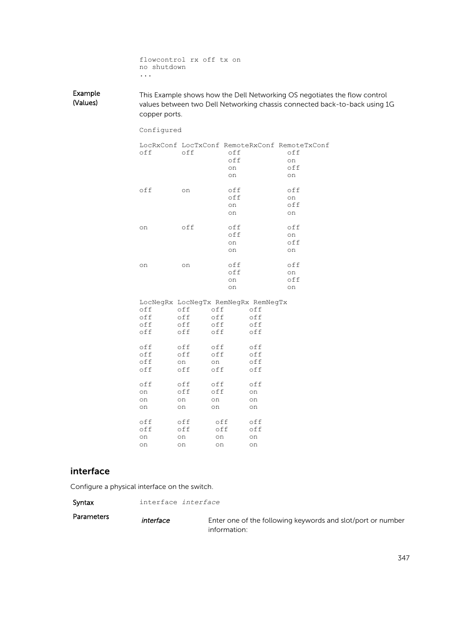 Interface | Dell PowerEdge FX2/FX2s User Manual | Page 347 / 462
