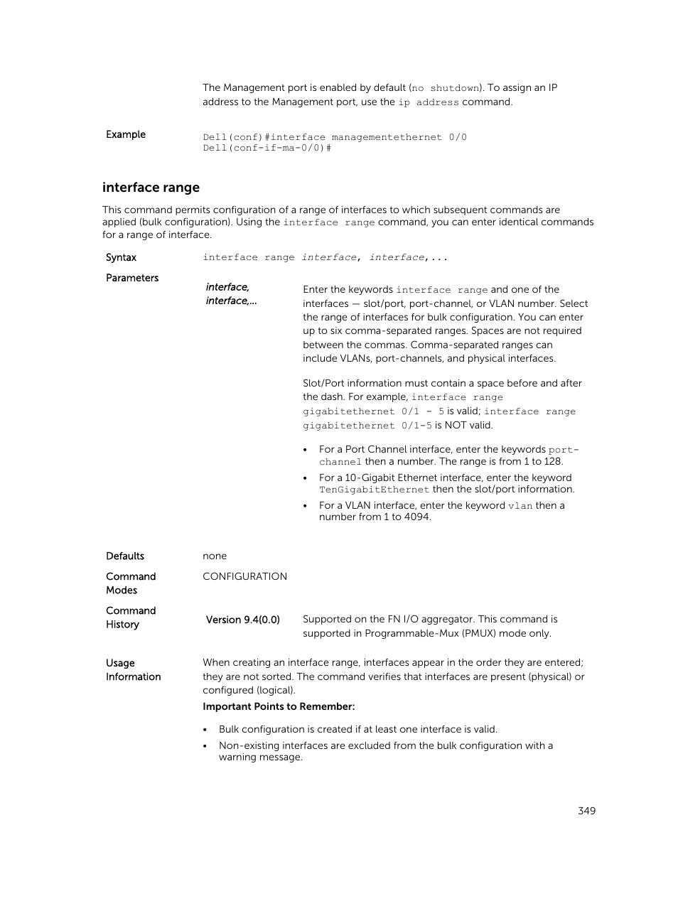 Interface range | Dell PowerEdge FX2/FX2s User Manual | Page 349 / 462
