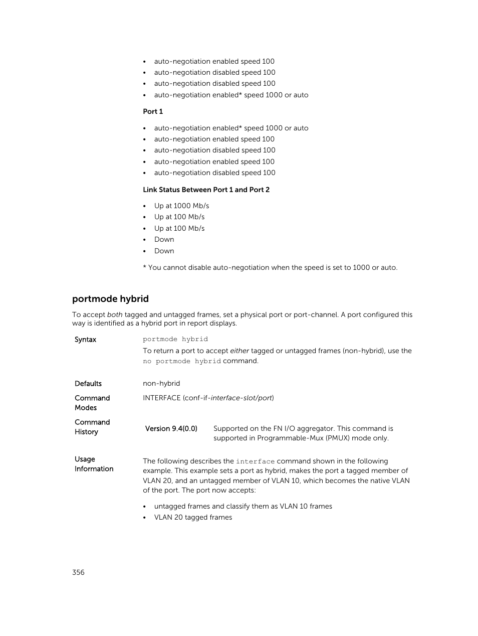 Portmode hybrid | Dell PowerEdge FX2/FX2s User Manual | Page 356 / 462
