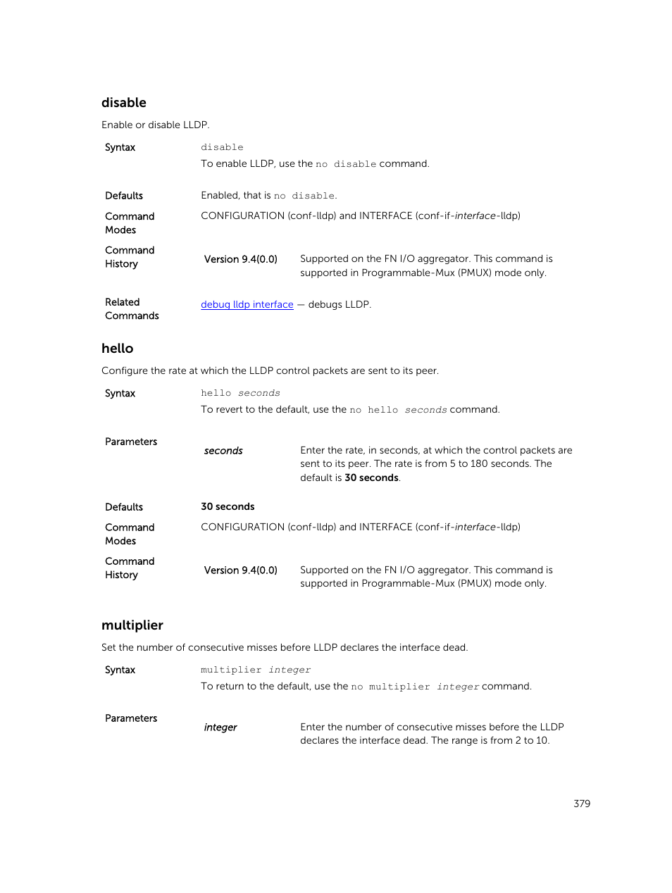 Disable, Hello, Multiplier | Dell PowerEdge FX2/FX2s User Manual | Page 379 / 462