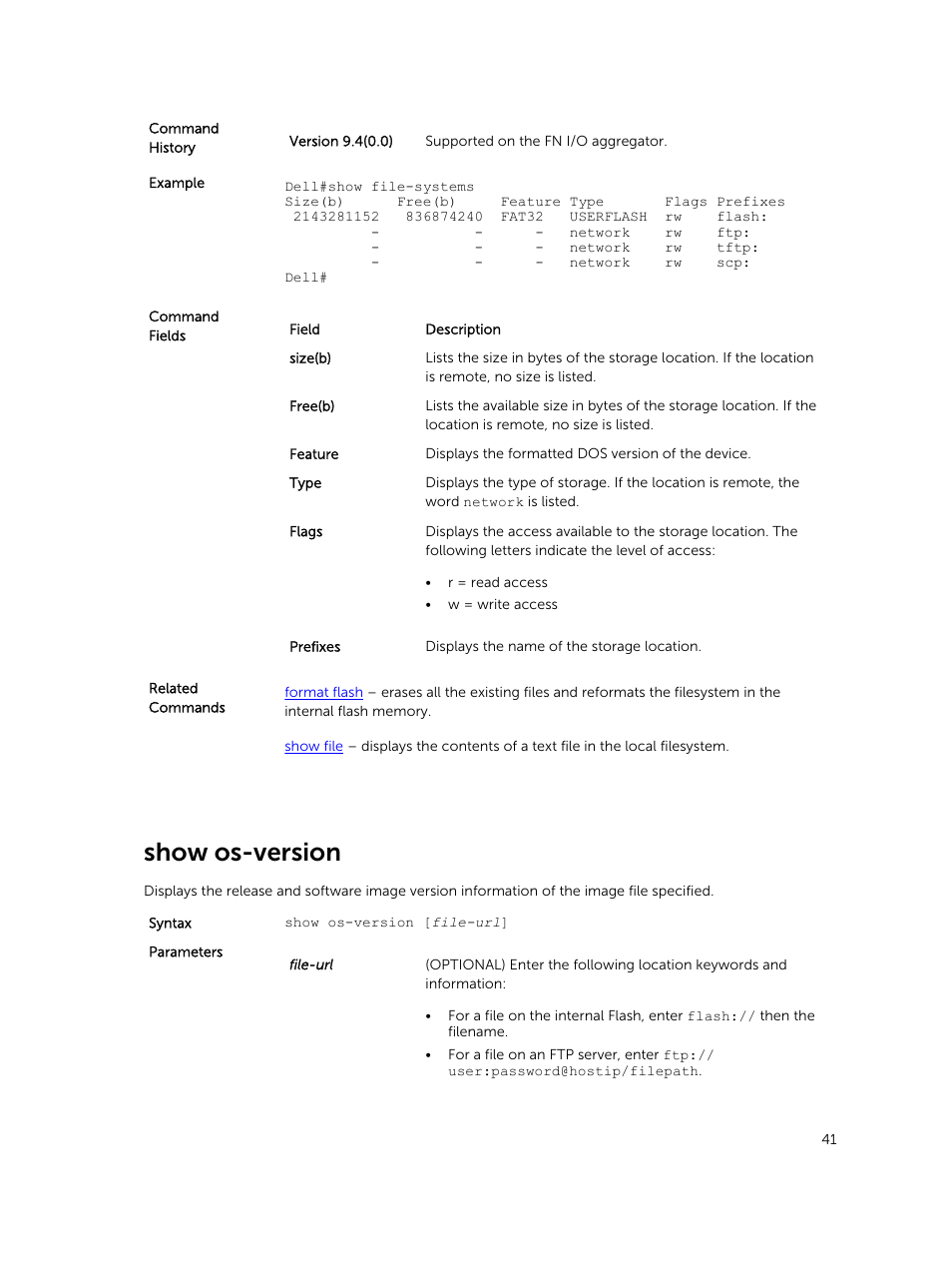 Show os-version | Dell PowerEdge FX2/FX2s User Manual | Page 41 / 462