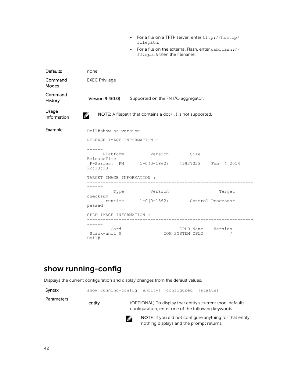 Show running-config | Dell PowerEdge FX2/FX2s User Manual | Page 42 / 462