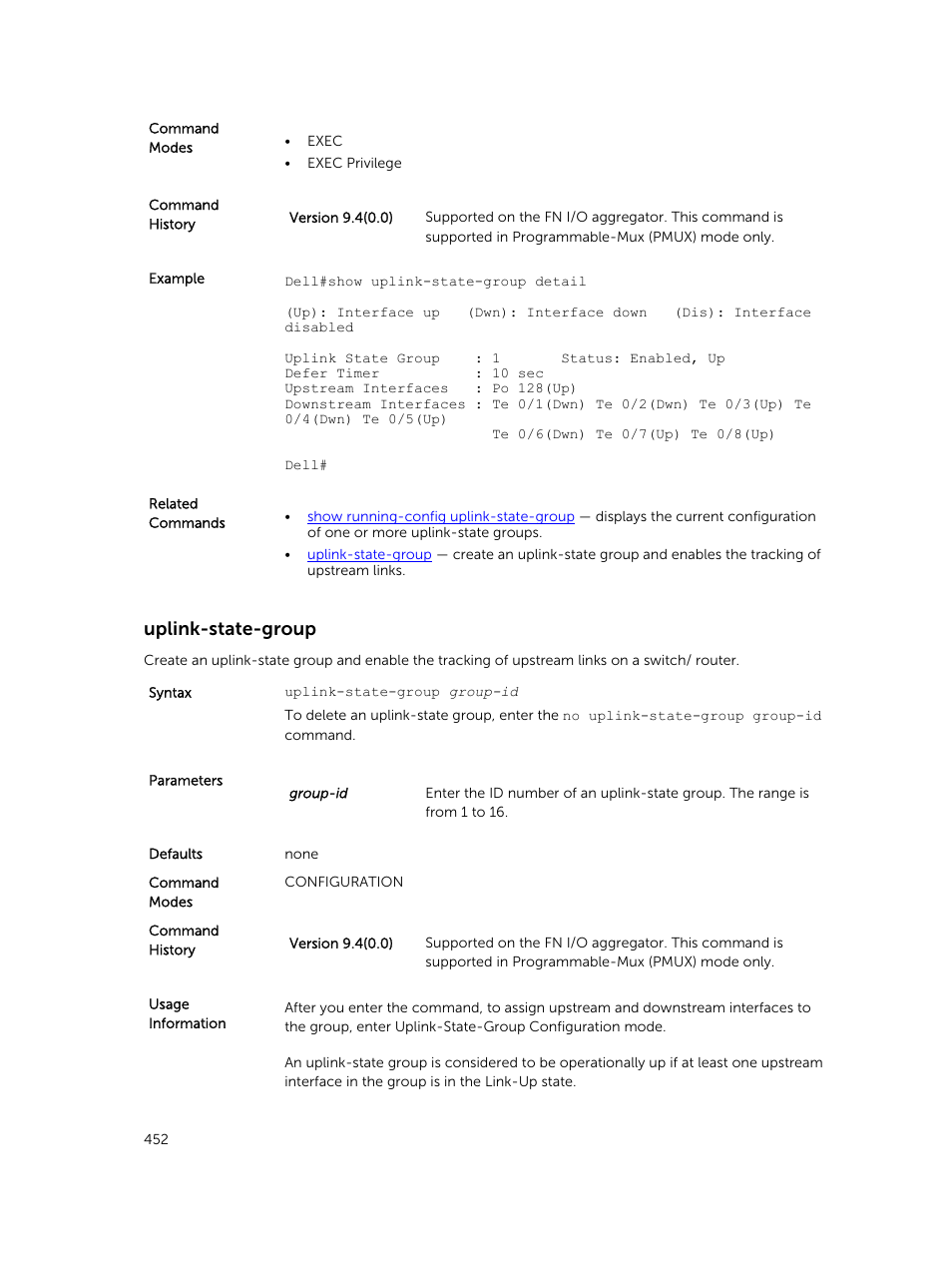 Uplink-state-group | Dell PowerEdge FX2/FX2s User Manual | Page 452 / 462