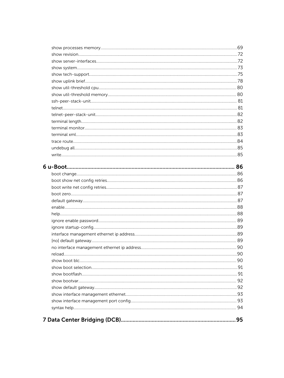 6 u-boot, 7 data center bridging (dcb) | Dell PowerEdge FX2/FX2s User Manual | Page 5 / 462