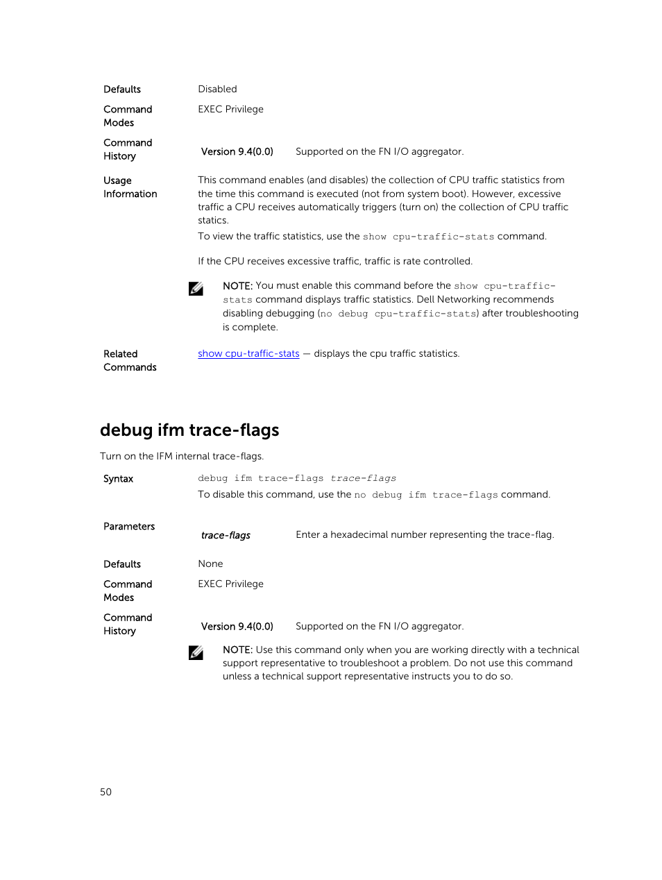Debug ifm trace-flags | Dell PowerEdge FX2/FX2s User Manual | Page 50 / 462