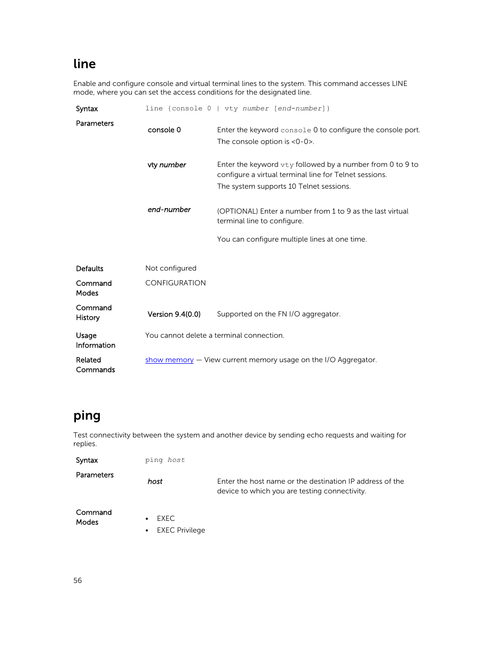 Line, Ping | Dell PowerEdge FX2/FX2s User Manual | Page 56 / 462