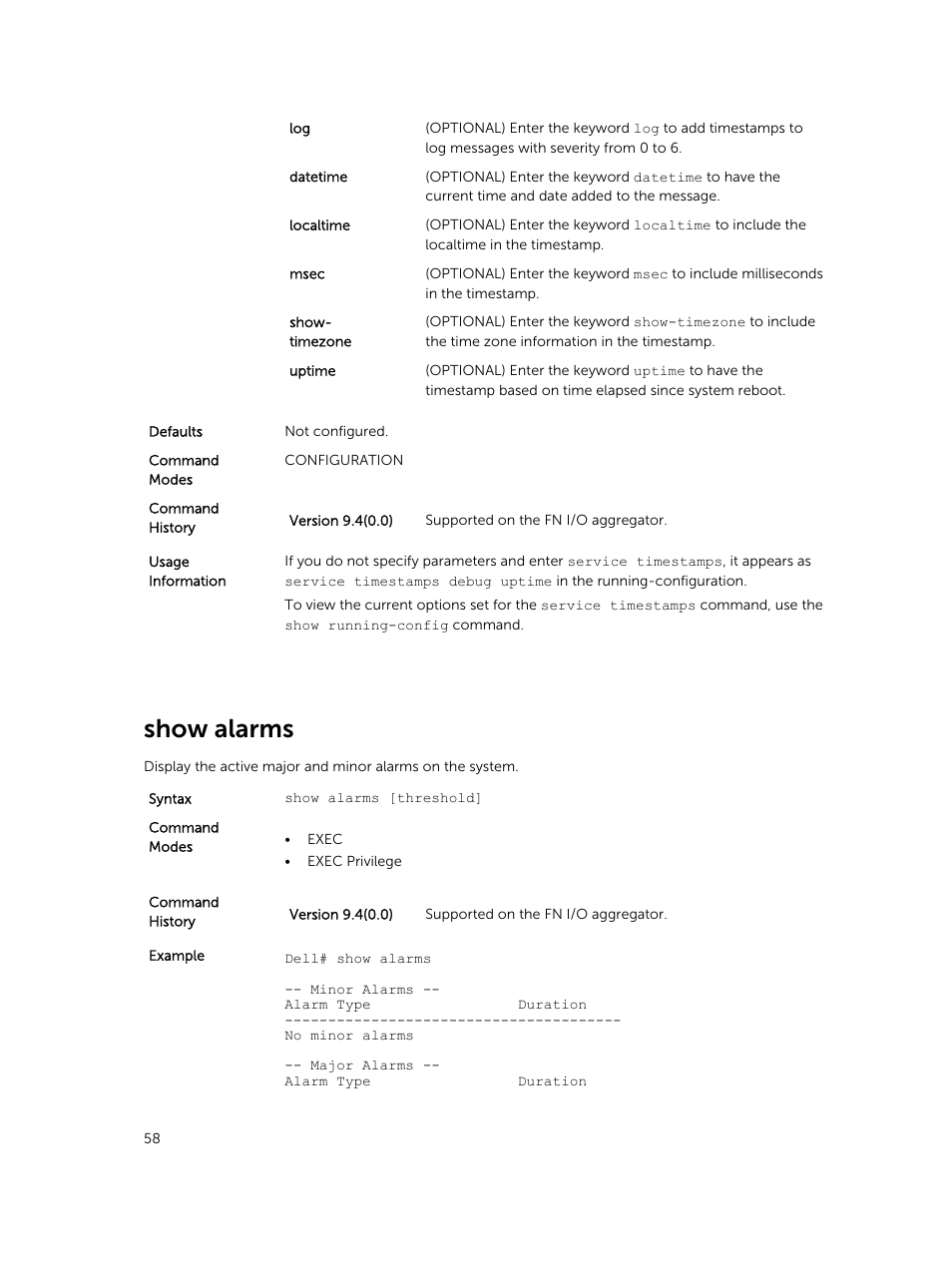 Show alarms | Dell PowerEdge FX2/FX2s User Manual | Page 58 / 462