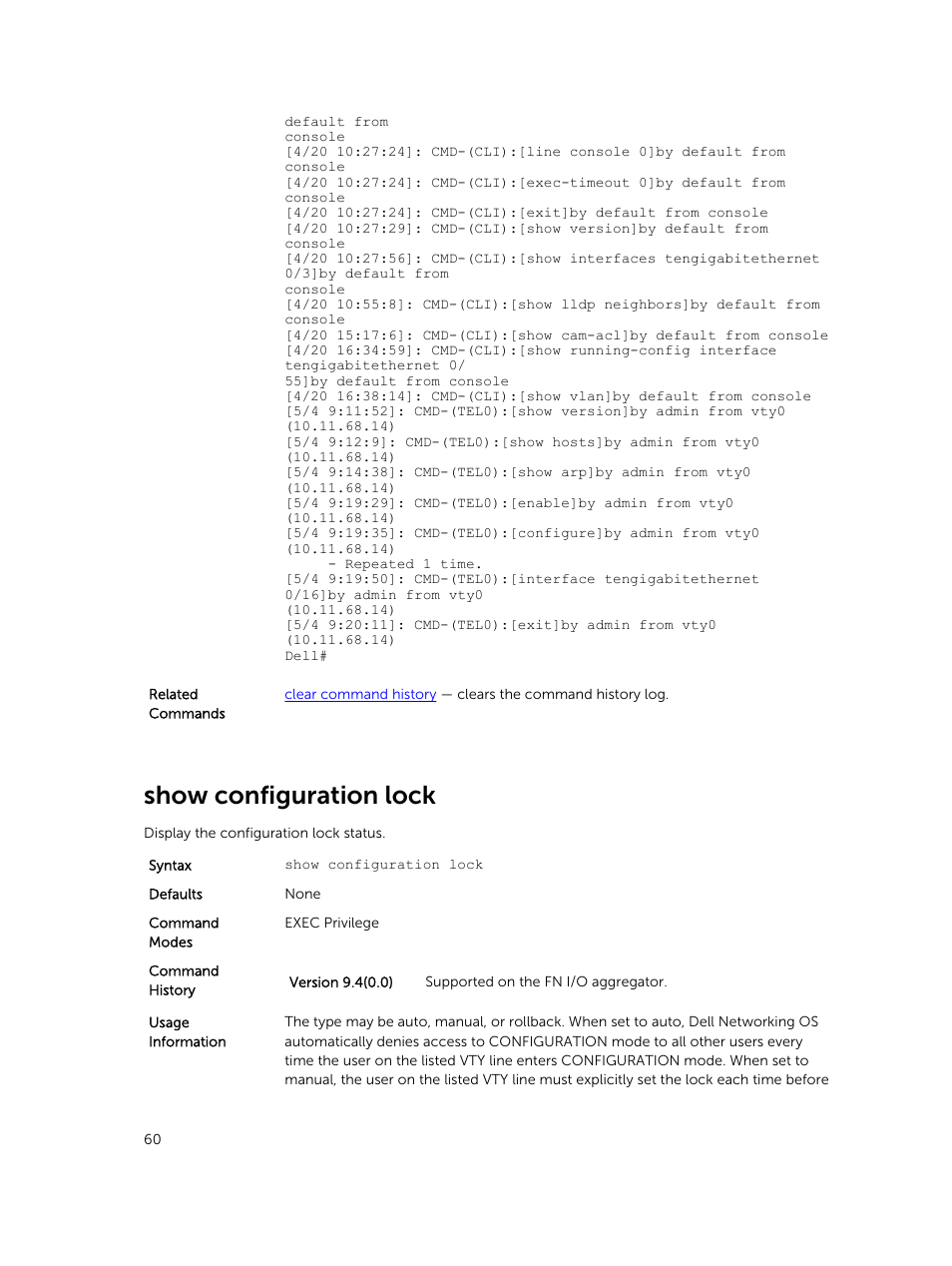 Show configuration lock | Dell PowerEdge FX2/FX2s User Manual | Page 60 / 462