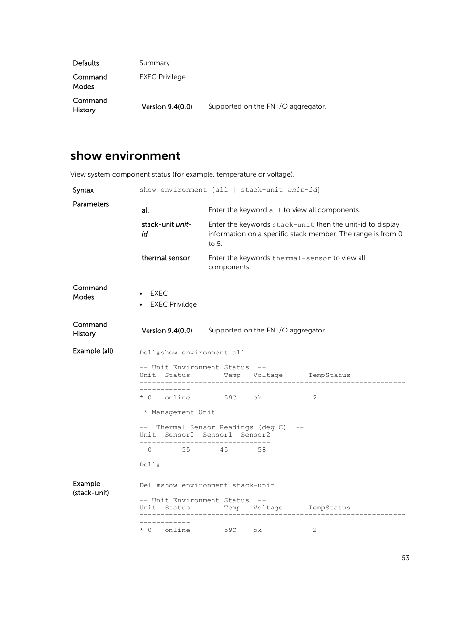 Show environment | Dell PowerEdge FX2/FX2s User Manual | Page 63 / 462