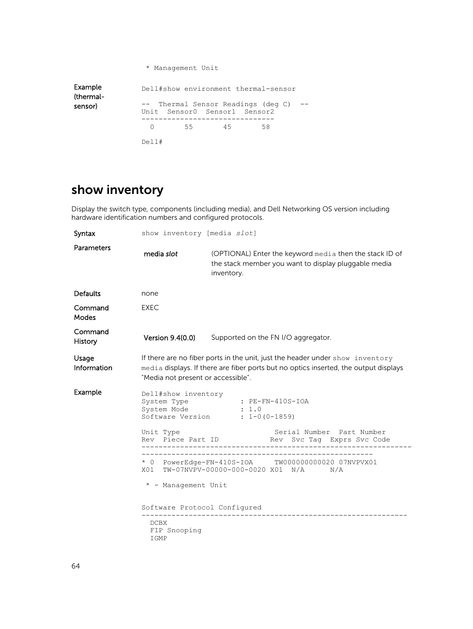 Show inventory | Dell PowerEdge FX2/FX2s User Manual | Page 64 / 462