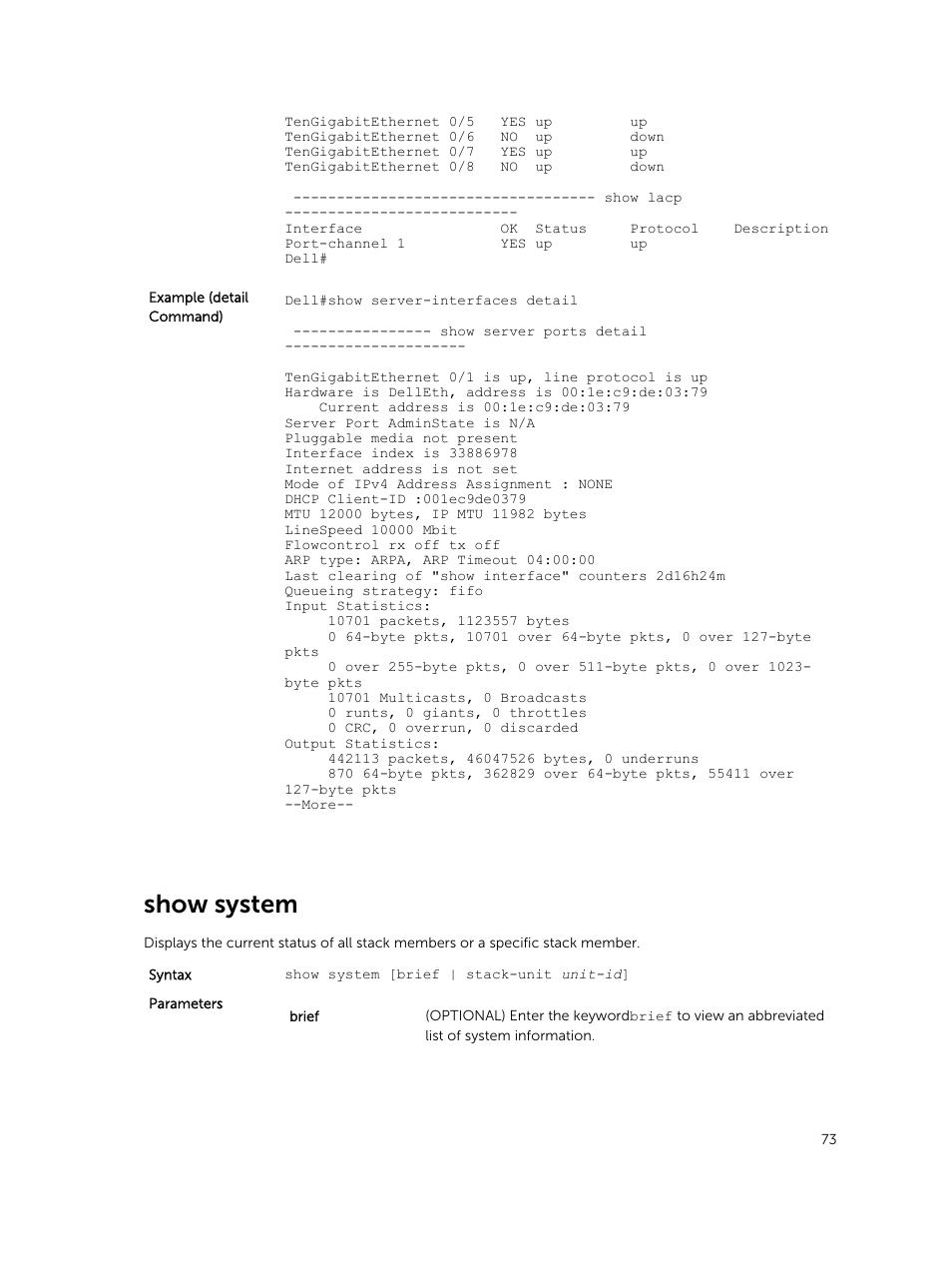 Show system | Dell PowerEdge FX2/FX2s User Manual | Page 73 / 462