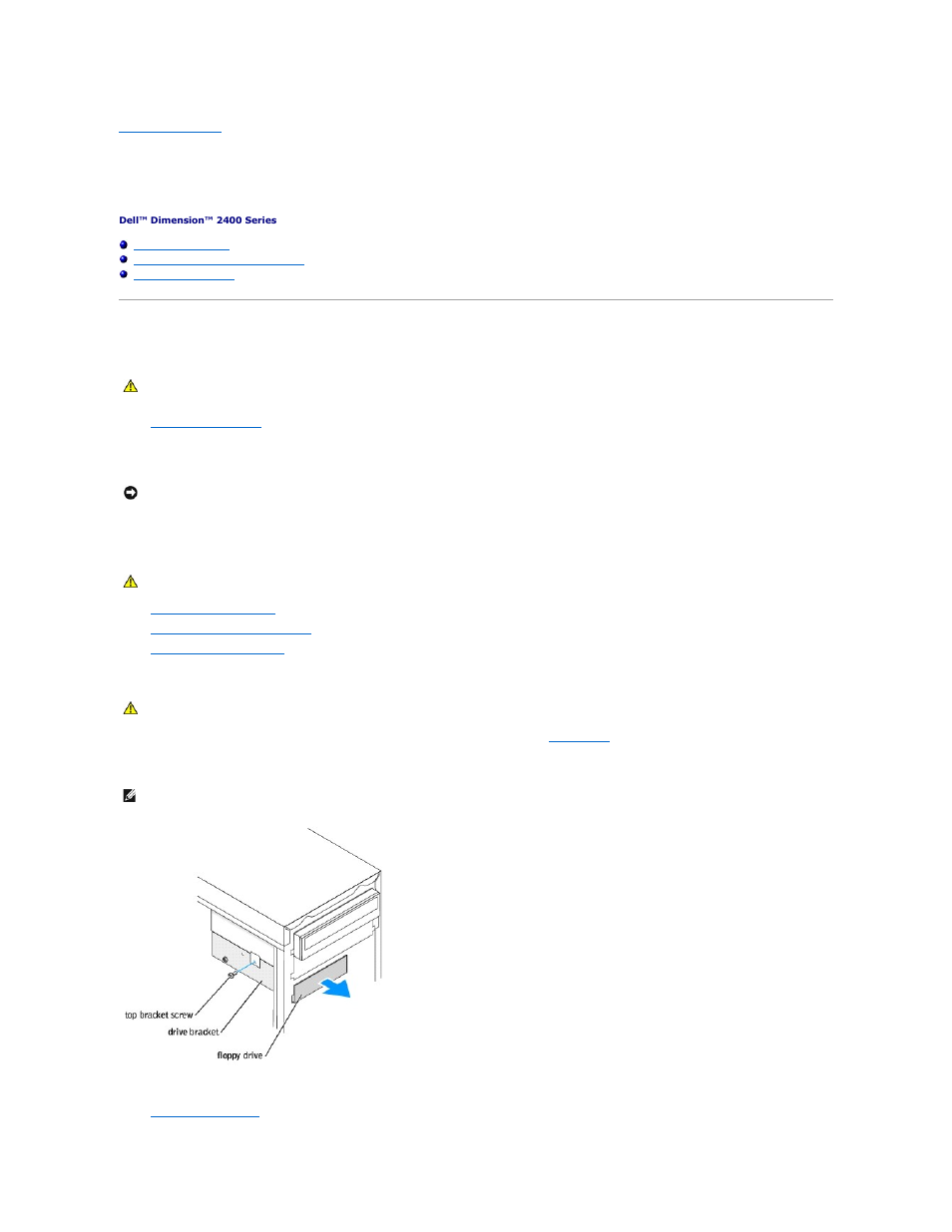 Drives, Adding a floppy drive | Dell Dimension 2400 User Manual | Page 10 / 42