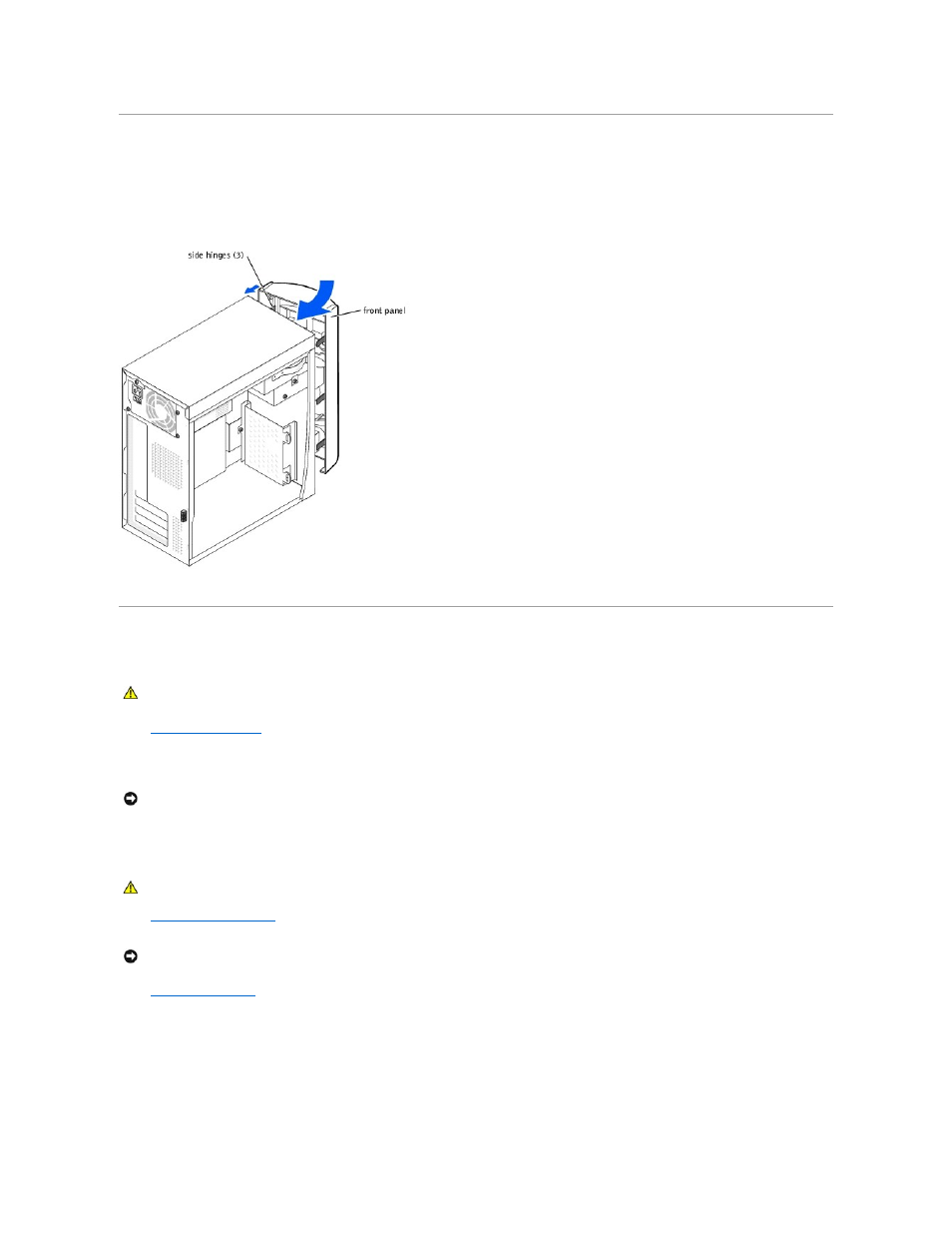 Replacing the front panel, Removing the front-panel insert | Dell Dimension 2400 User Manual | Page 16 / 42