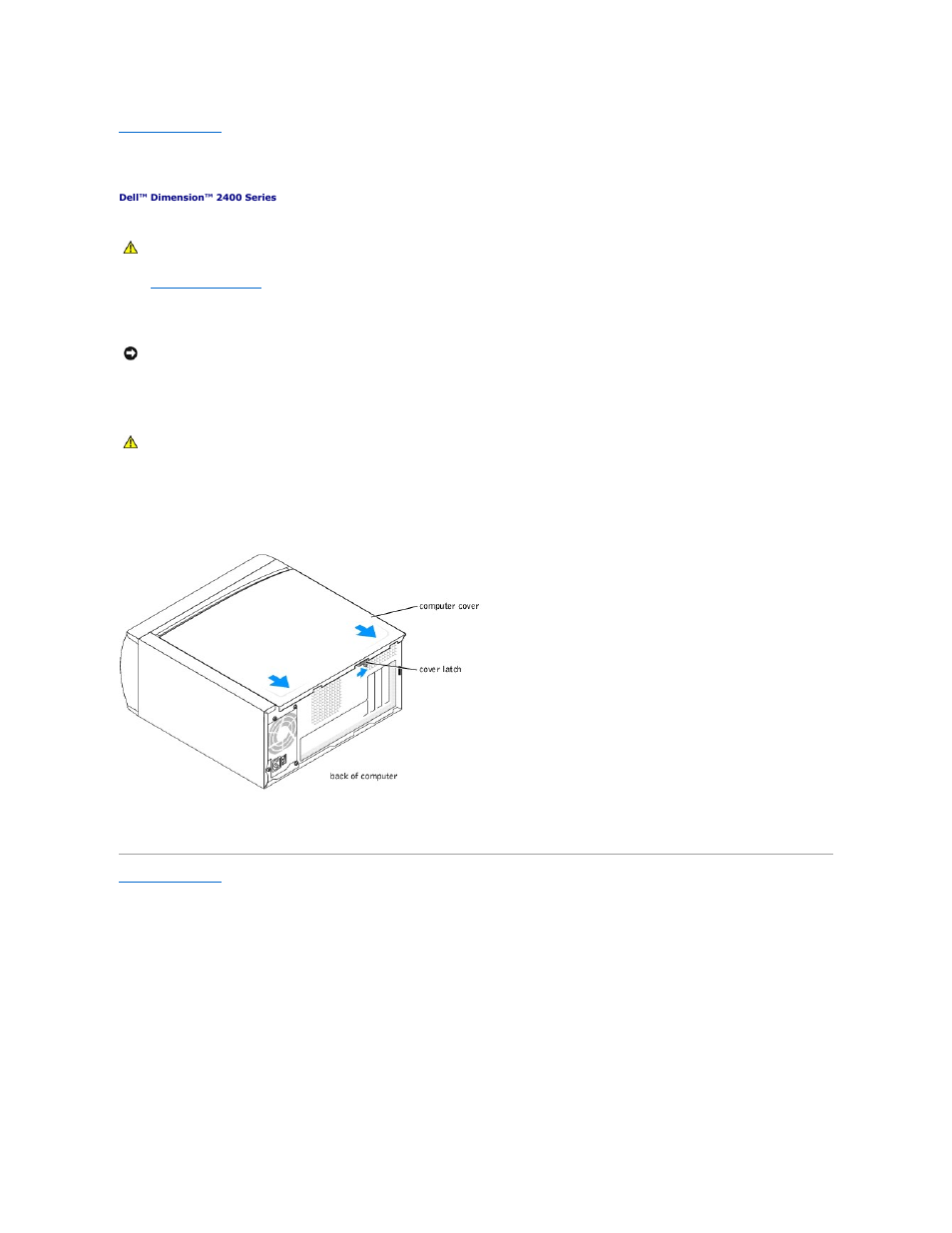 Removing the computer cover | Dell Dimension 2400 User Manual | Page 27 / 42