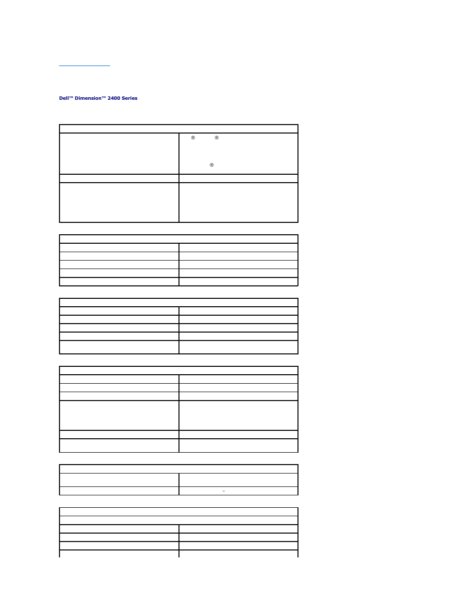 Technical specifications | Dell Dimension 2400 User Manual | Page 28 / 42