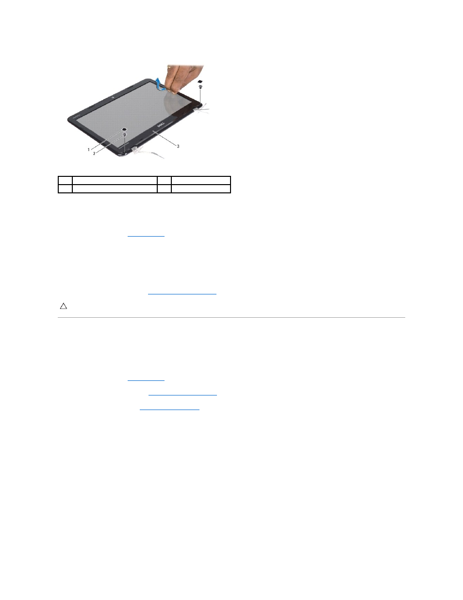 Display panel, Replacing the display bezel, Removing the display panel | Dell Inspiron 11z (1120, Mid 2010) User Manual | Page 22 / 54