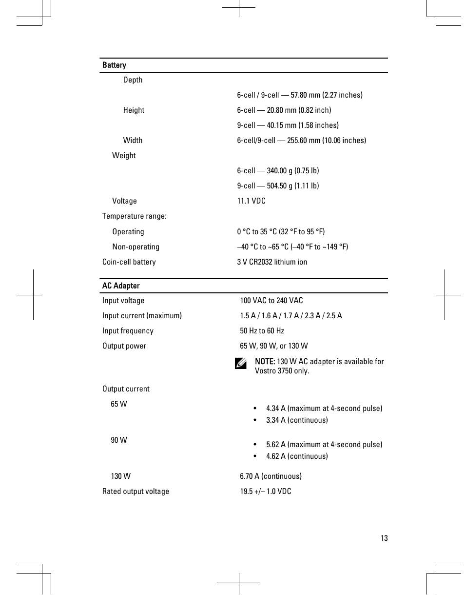 Dell Vostro 3550 (Early 2011) User Manual | Page 13 / 16