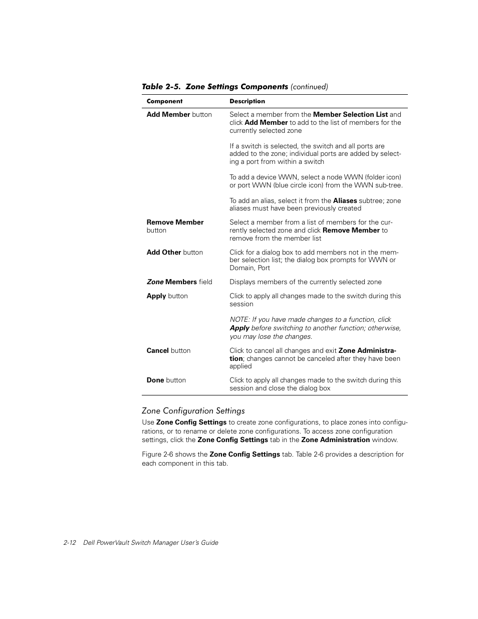 Zone configuration settings, Zone configuration settings -12 | Dell PowerVault 57F User Manual | Page 22 / 42