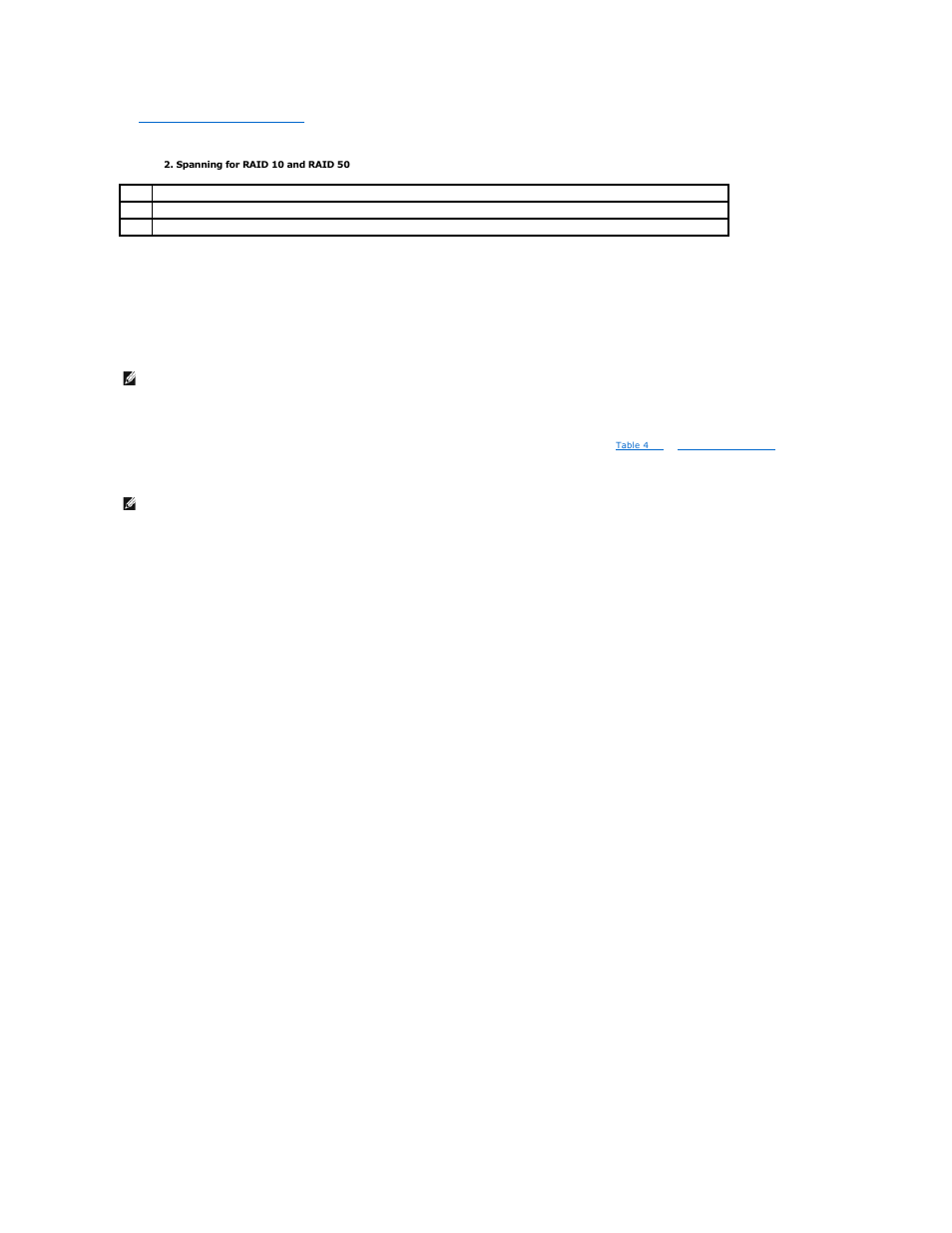 Table 2, Hot spares, Disk rebuilds | Dell PERC 4/SI User Manual | Page 14 / 76