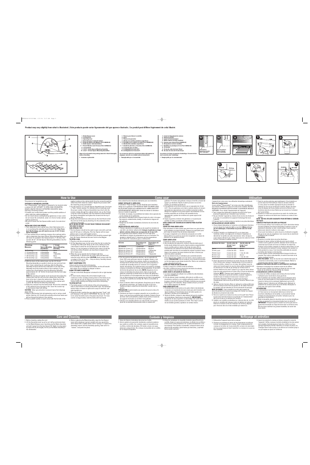 How to use care and cleaning, Como usar utilisation, Cuidado y limpieza nettoyage et entretien | Black & Decker SPACEMAKER EC75 User Manual | Page 2 / 2