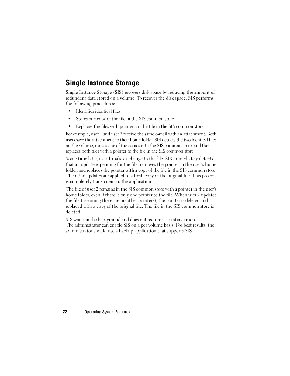 Single instance storage | Dell PowerVault DP500 User Manual | Page 22 / 68