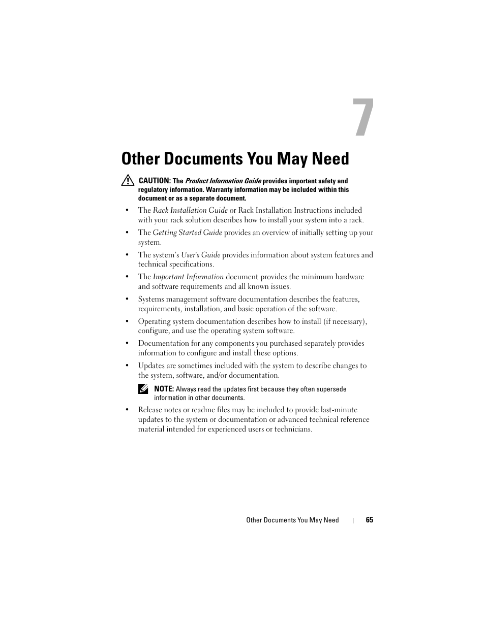 Other documents you may need | Dell PowerVault DP500 User Manual | Page 65 / 68