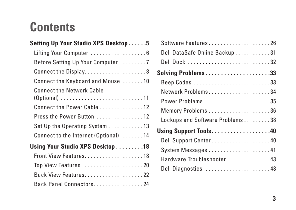 Dell Studio XPS 8100 (Late 2009) User Manual | Page 5 / 80
