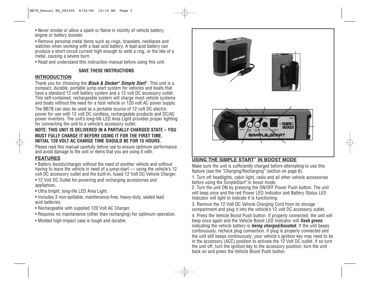 Black & Decker SIMPLE START BB7B User Manual | Page 4 / 7