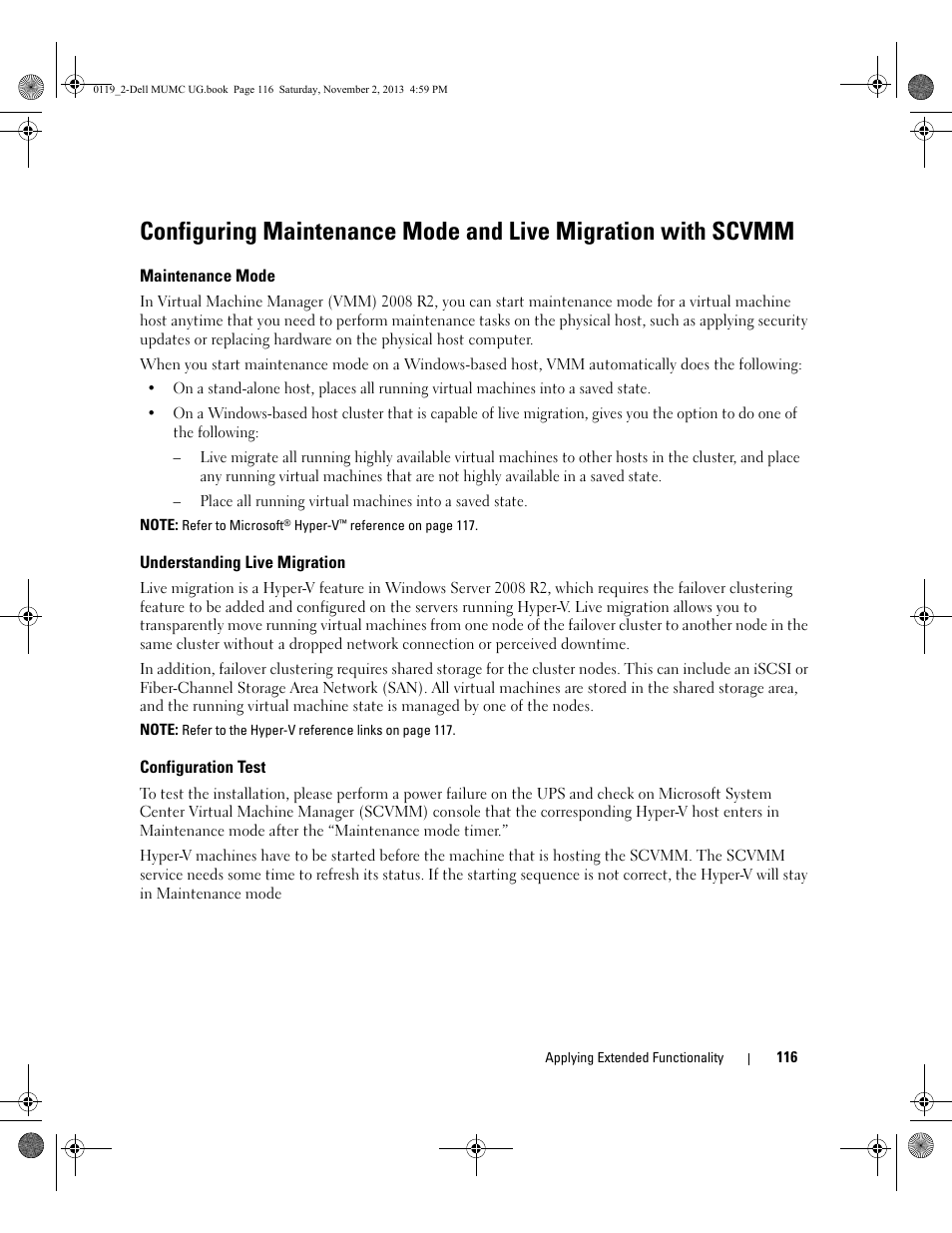 Maintenance mode, Understanding live migration, Configuration test | Dell UPS 4200R User Manual | Page 115 / 116