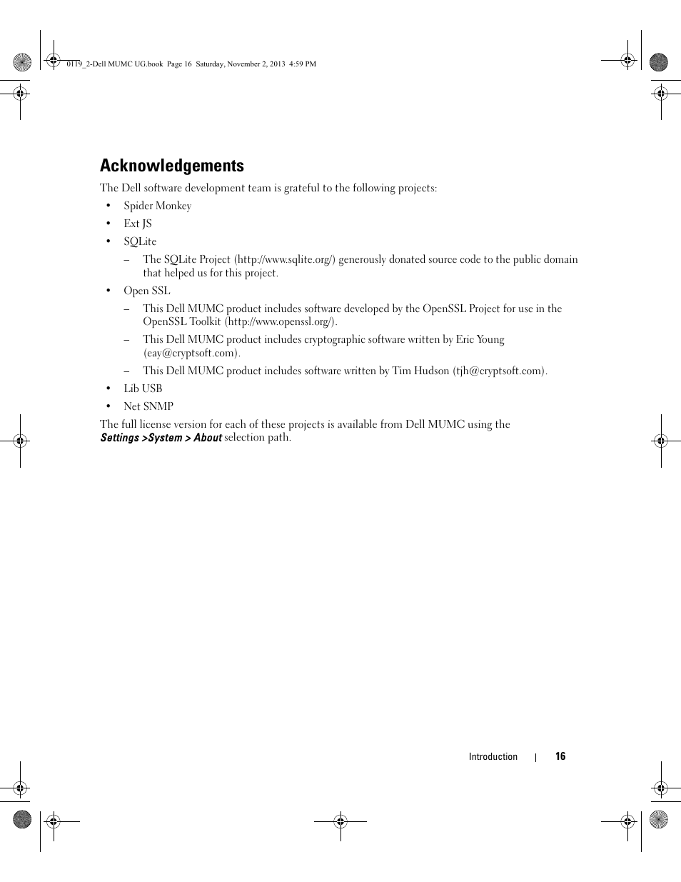 Acknowledgements | Dell UPS 4200R User Manual | Page 15 / 116