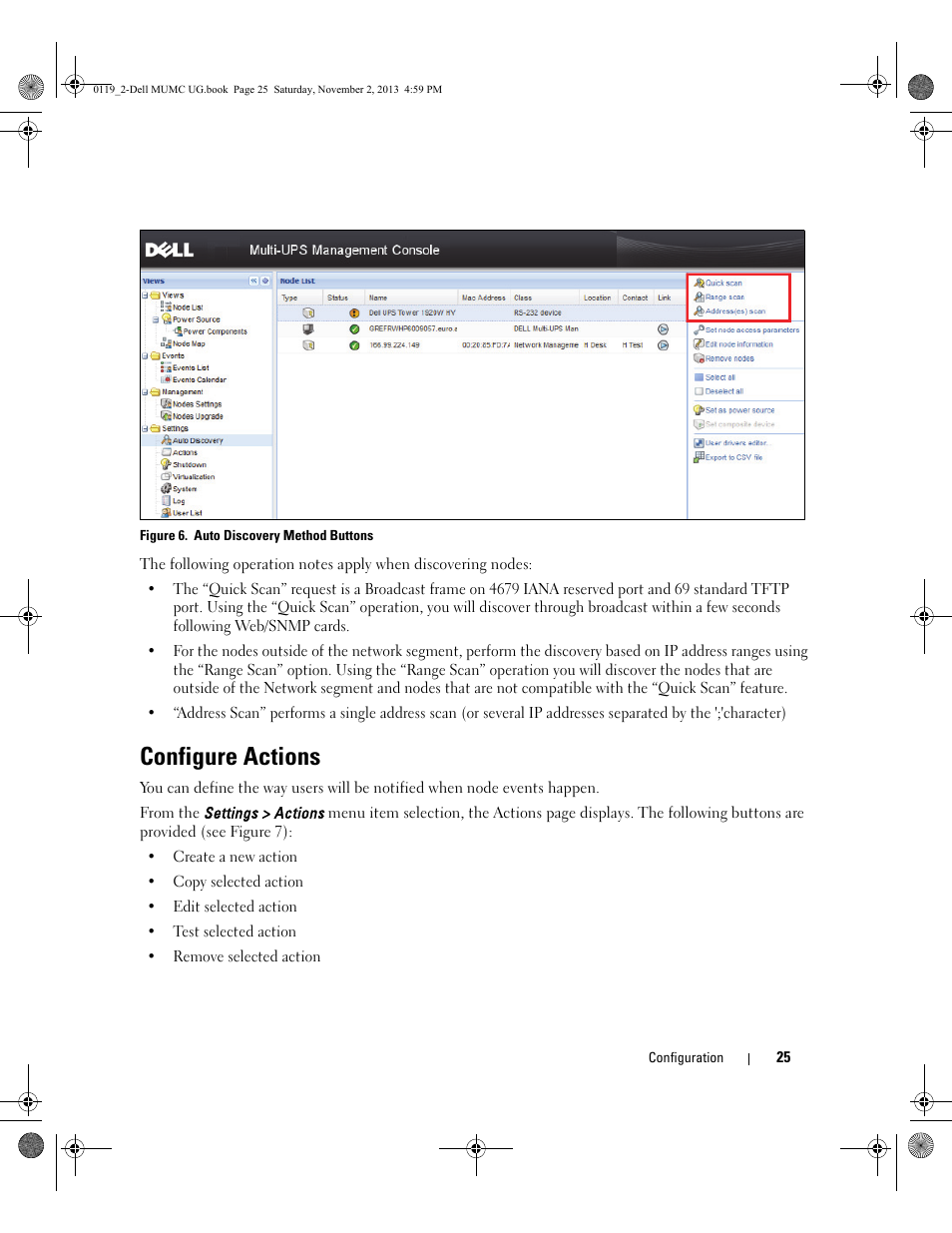 Configure actions | Dell UPS 4200R User Manual | Page 24 / 116