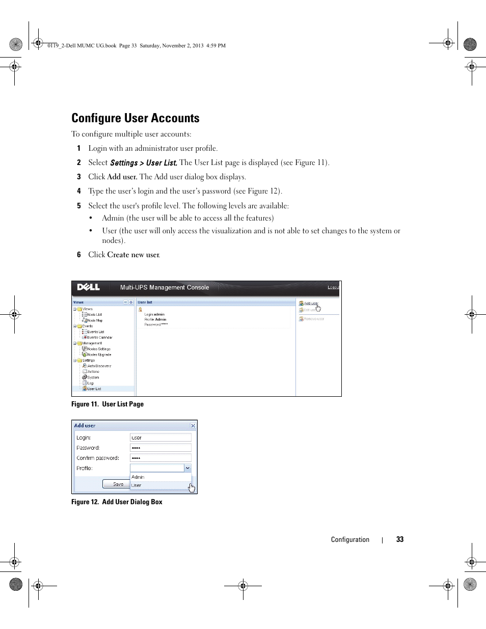 Configure user accounts | Dell UPS 4200R User Manual | Page 32 / 116