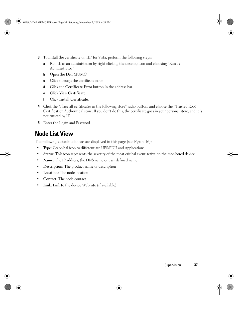 Node list view | Dell UPS 4200R User Manual | Page 36 / 116