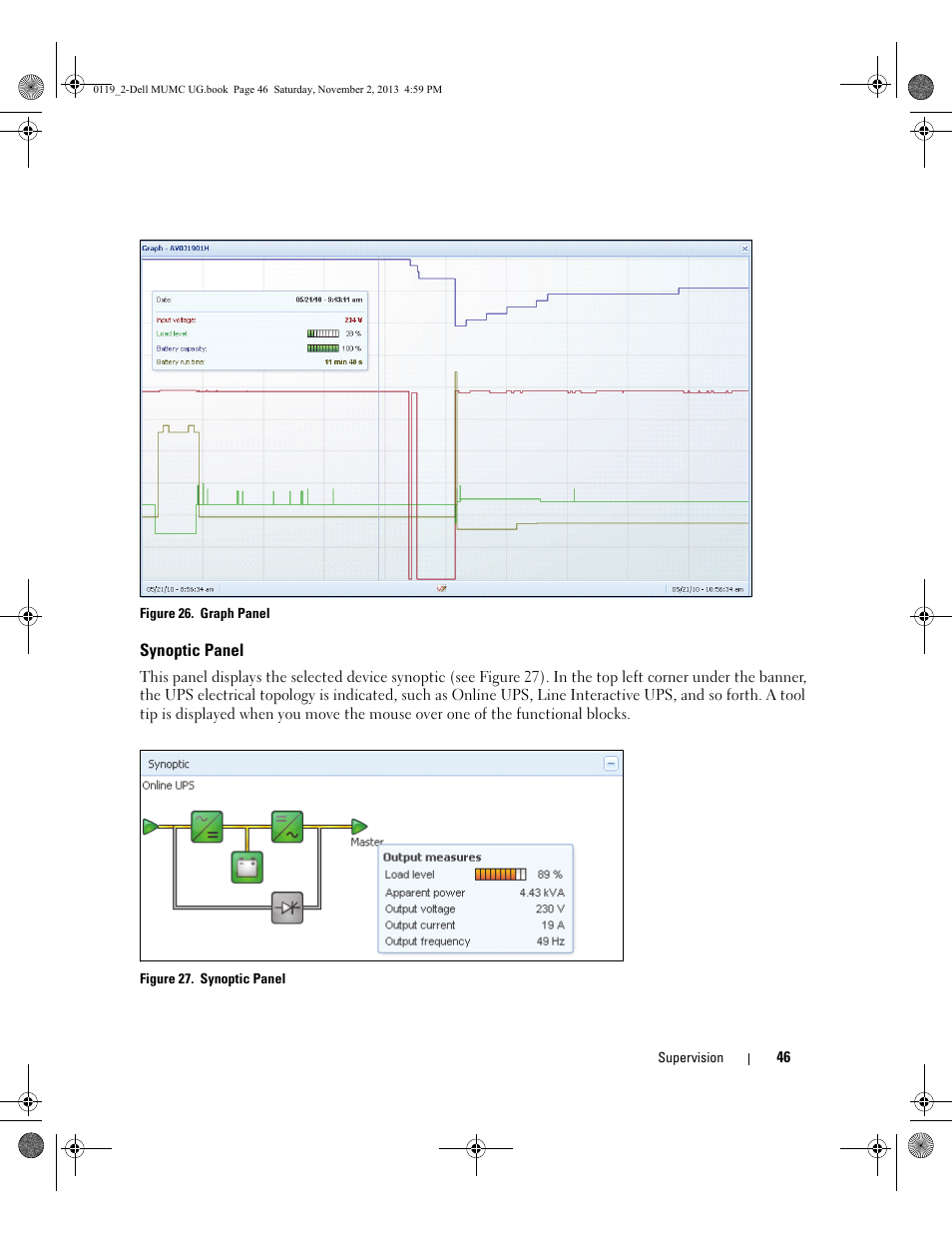 Synoptic panel | Dell UPS 4200R User Manual | Page 45 / 116