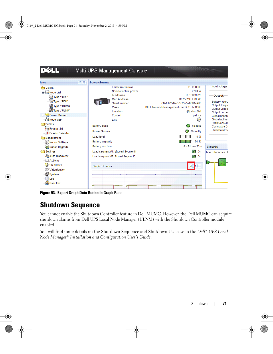 Shutdown sequence | Dell UPS 4200R User Manual | Page 70 / 116