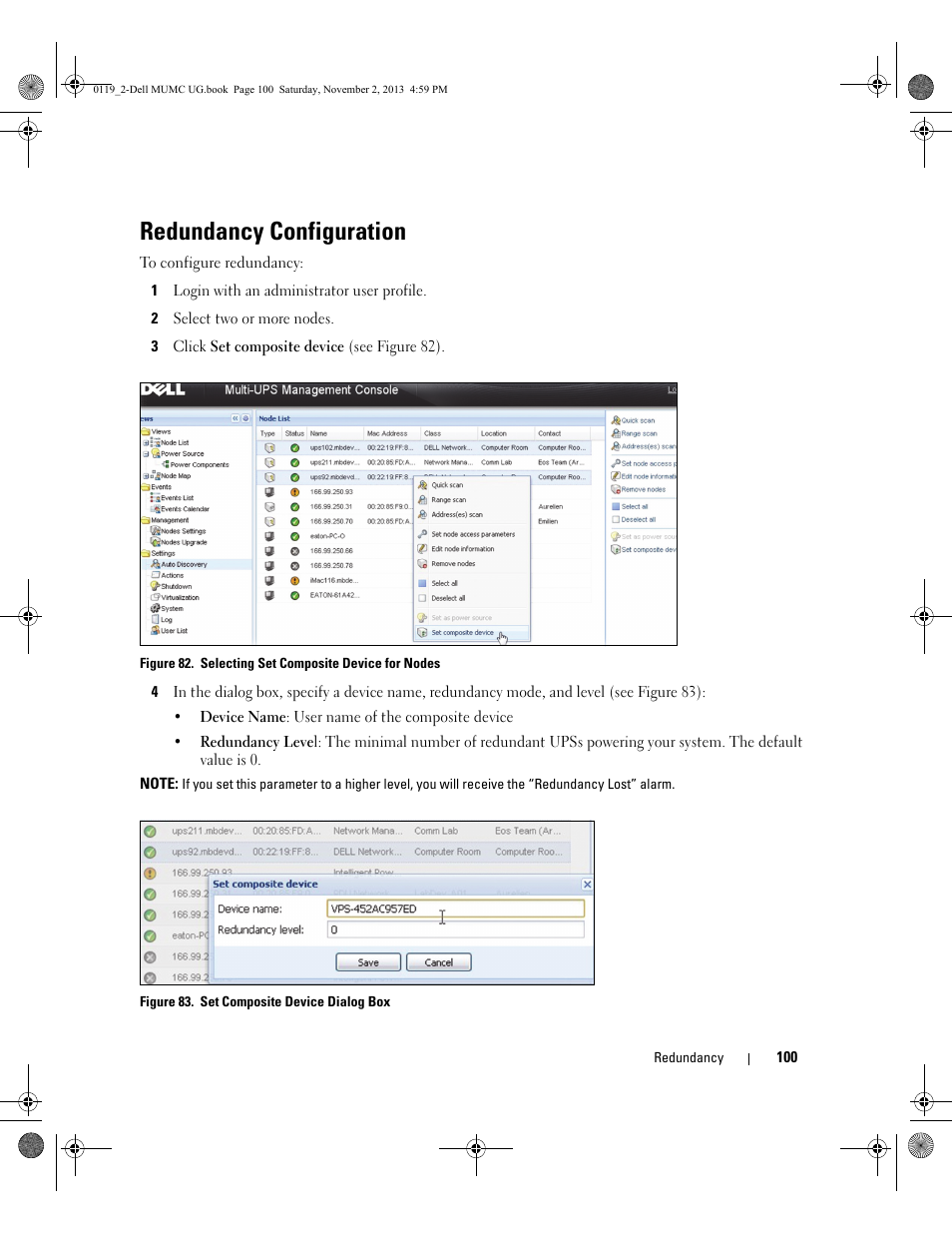 Redundancy configuration | Dell UPS 4200R User Manual | Page 99 / 116