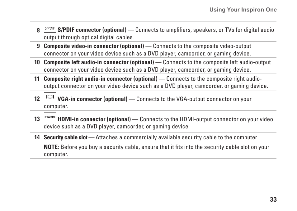 Dell Inspiron One 2310 (Late 2010) User Manual | Page 35 / 92