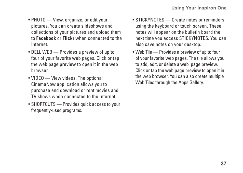 Dell Inspiron One 2310 (Late 2010) User Manual | Page 39 / 92