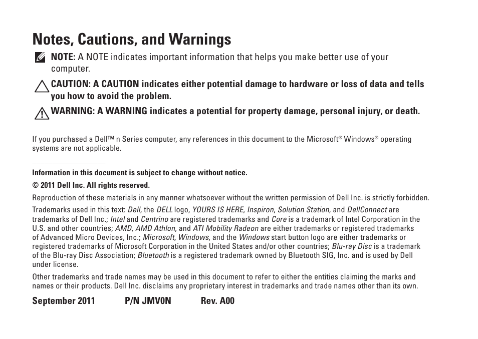 Dell Inspiron One 2310 (Late 2010) User Manual | Page 4 / 92