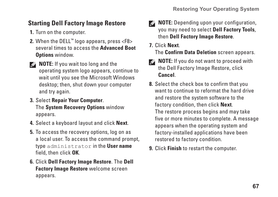 Dell Inspiron One 2310 (Late 2010) User Manual | Page 69 / 92