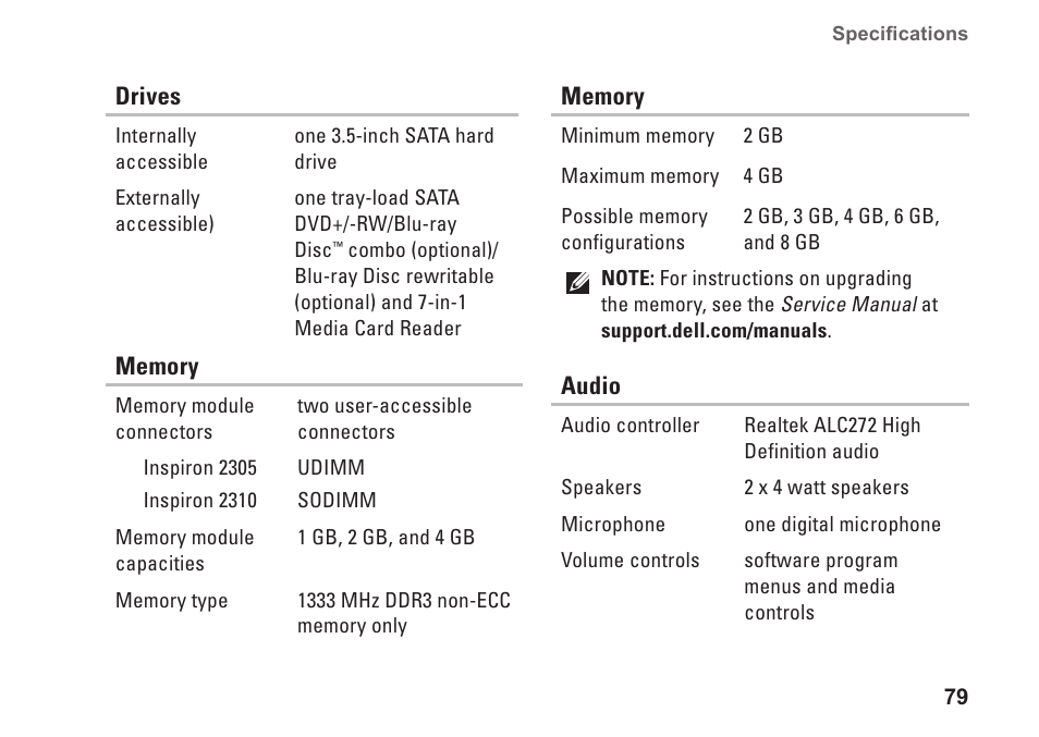 Dell Inspiron One 2310 (Late 2010) User Manual | Page 81 / 92