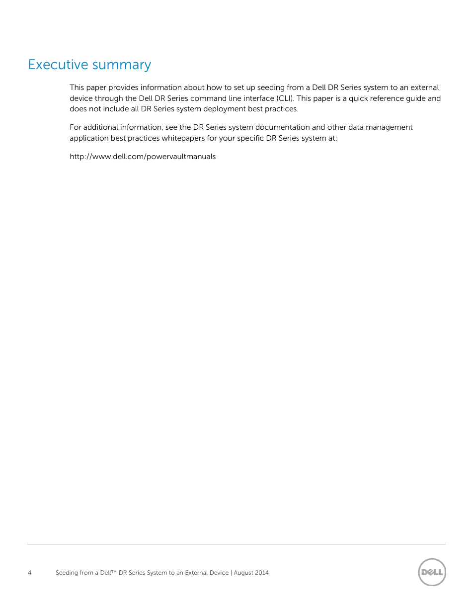 Executive summary | Dell DR4000 User Manual | Page 4 / 15