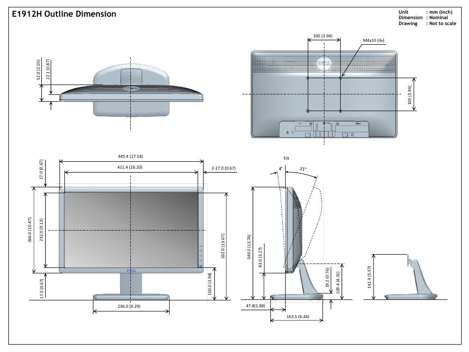 Dell E1912H Monitor User Manual | 1 page