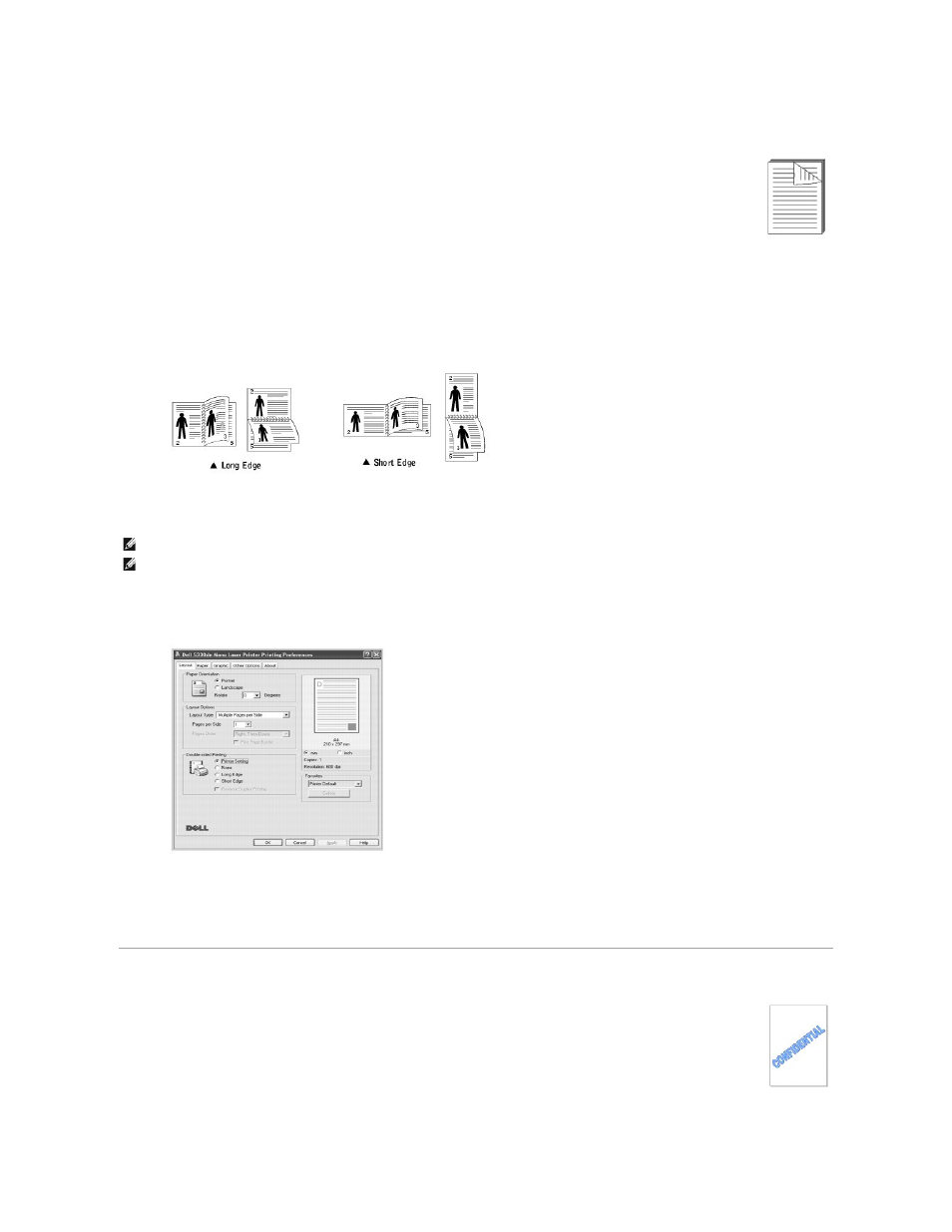 Printing on both sides of paper, Using watermarks, Using an existing watermark | Dell 5330dn Workgroup Mono Laser Printer User Manual | Page 94 / 127
