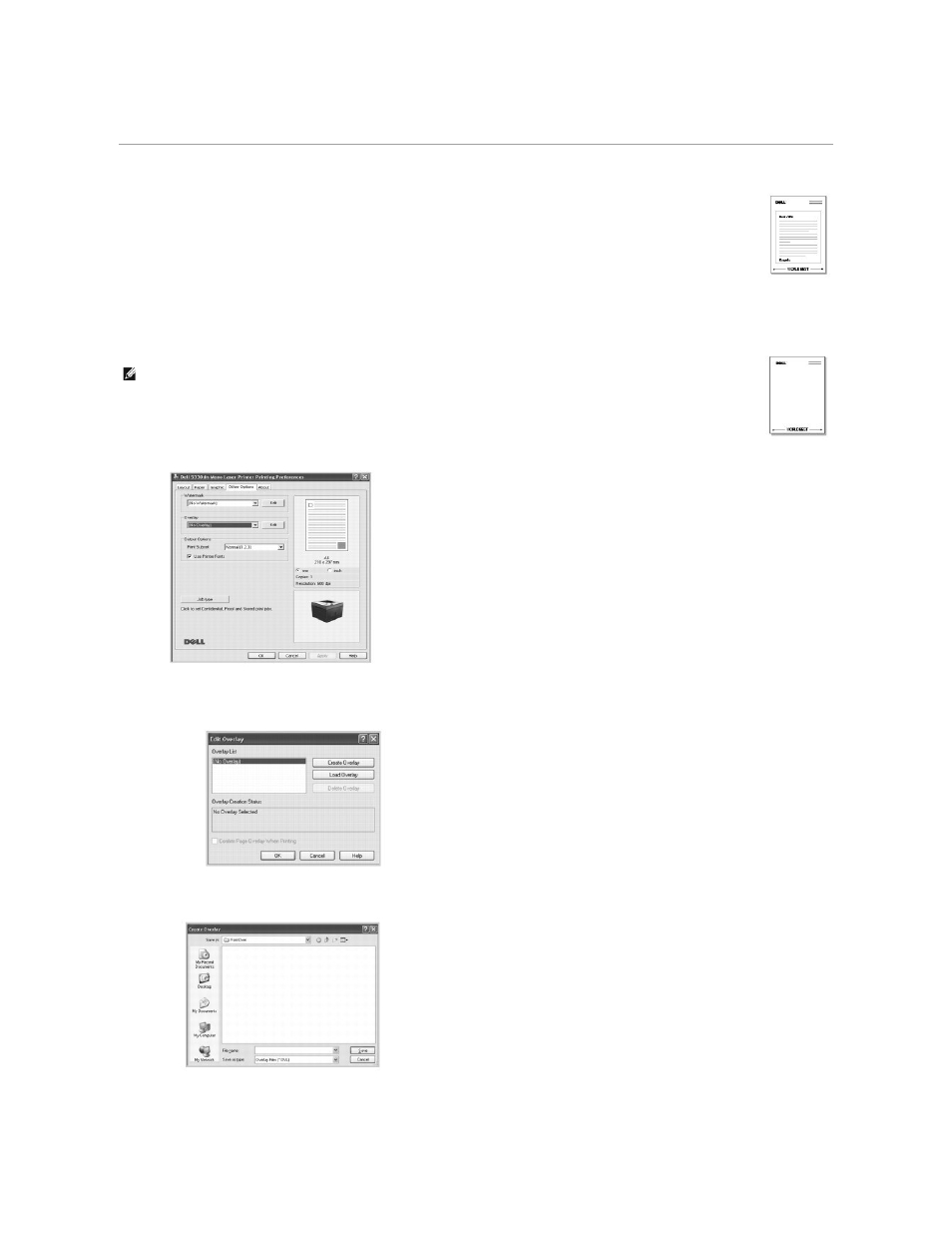 Using overlays, Paper. see, What is an overlay | Creating a new page overlay | Dell 5330dn Workgroup Mono Laser Printer User Manual | Page 96 / 127