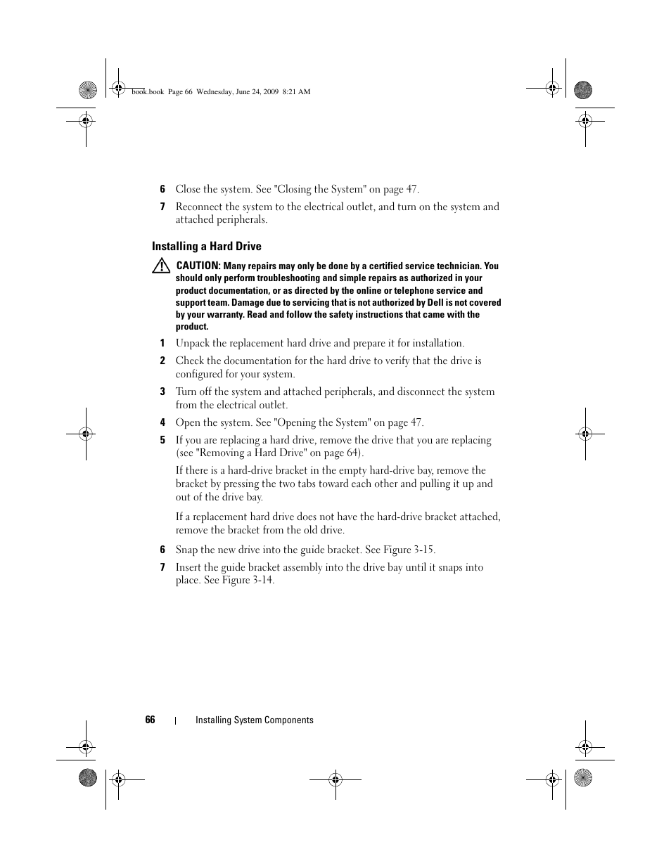 Installing a hard drive | Dell PowerEdge T100 User Manual | Page 66 / 160